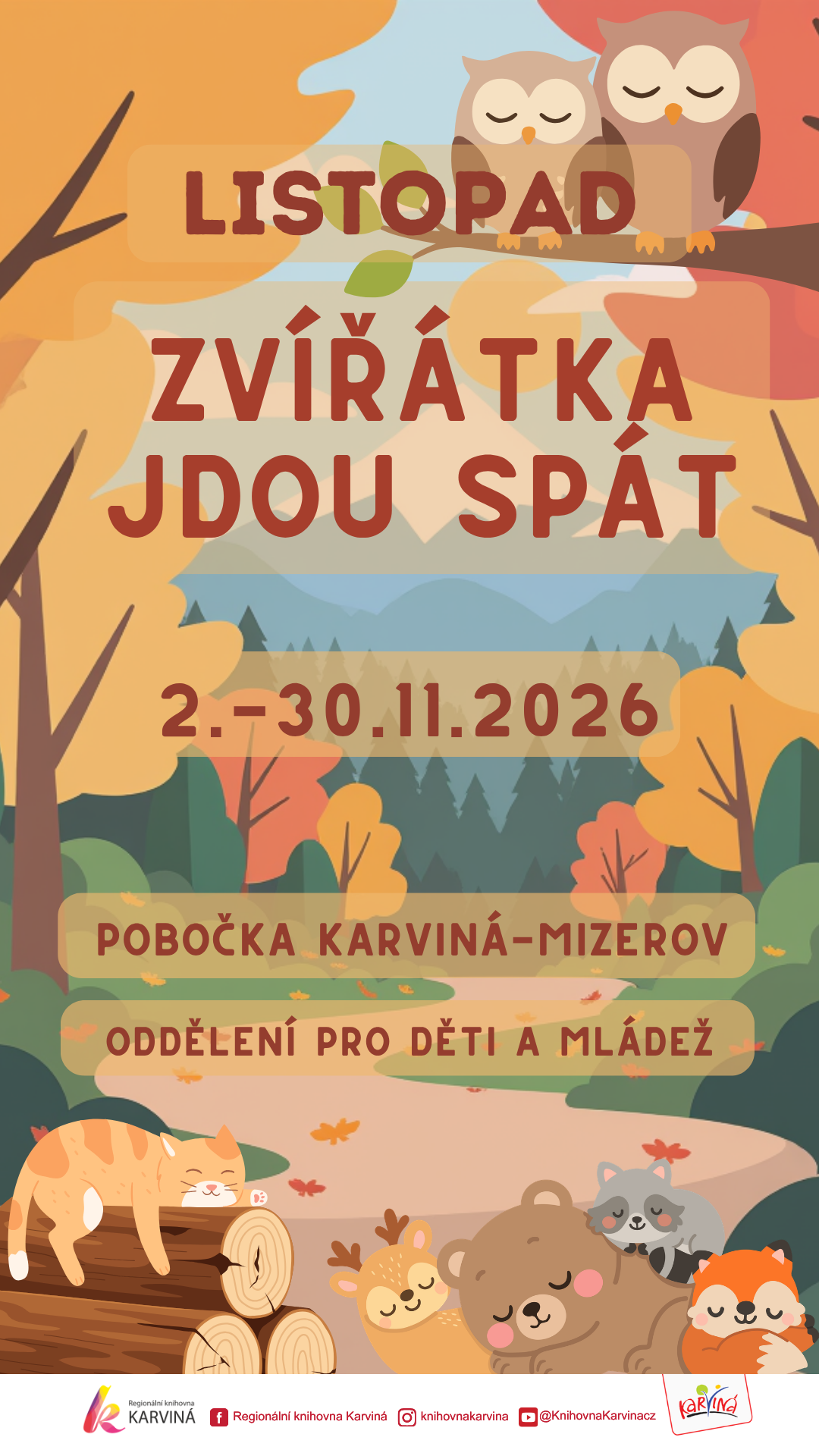 Zvířátka jdou spát - listopadové aktivity pro děti
